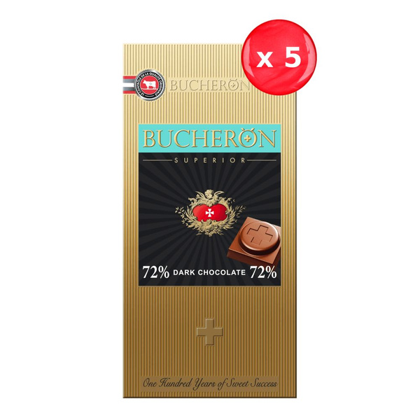 Шоколад Bucheron superior горький 72% 100 г, набор из 5 шт. - купить с ...