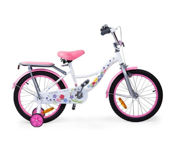 Велосипед двухколесный c корзинкой Safari Flora BL012 (розовый-белый ...