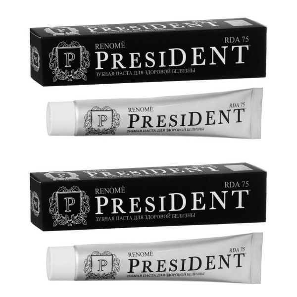 President Зубная паста, Renome, для мягкого отбеливания, 75 гр., 2 шт ...