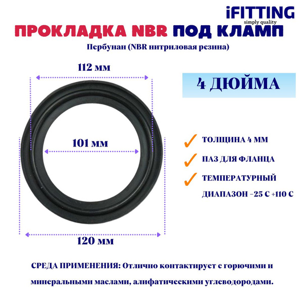 Прокладка под кламп 4 дюйма NBR Уплотнение CLAMP DIN DN 100 - купить с ...