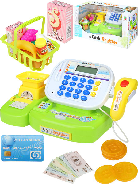 Игровой набор.Касса-калькулятор "ИГРАЕМ В МАГАЗИН-1" размеры 21*16*14 ...