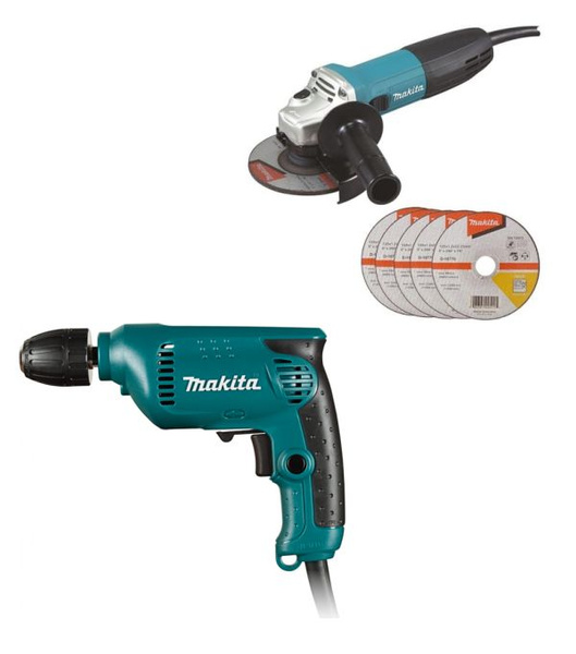 Дрель электрическая MAKITA 6413+Угловая шлифмашина MAKITA GA5030RX9 450 ...