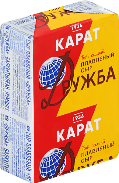 Сыр КАРАТ плавленый Дружба 45% без змж, 90г - купить с доставкой по ...