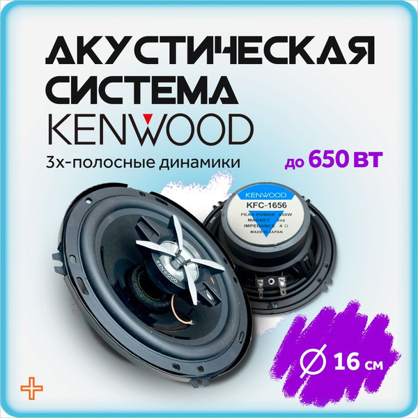Динамики автомобильные 16 см Kenwood акустическая система - купить по ...