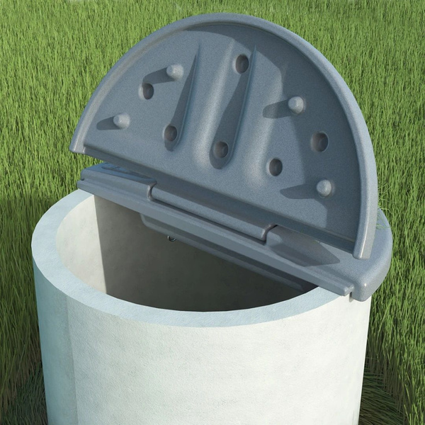 Крышка для дачного колодца Росток складная (цвет-белый гранит) купить ...