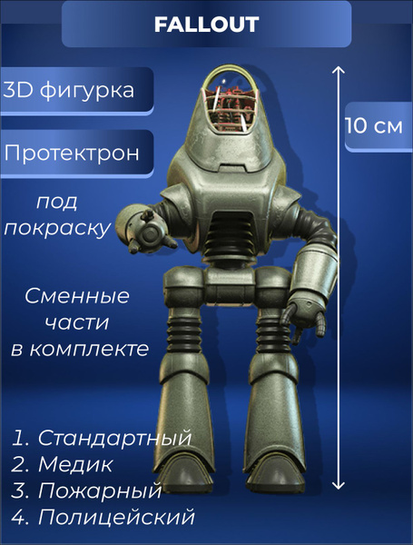 Коллекционная фигурка Протектрон Комплект 100мм Fallout / Protectron ...