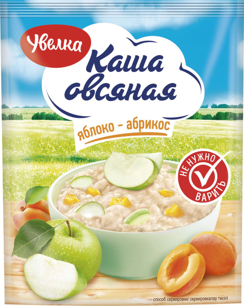 Каша овсяная УВЕЛКА Яблоко-абрикос, 35г купить на OZON по низкой цене ...