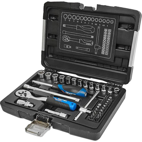 Набор головок Dexter HT205186, 39 предметов - купить с доставкой по ...