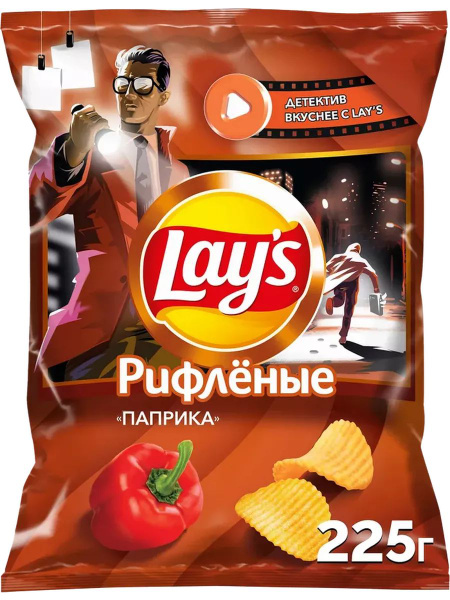 Чипсы картофельные LAY'S Паприка, рифленые, 225г - купить с доставкой ...