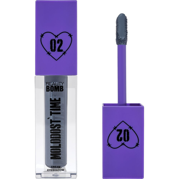 Beauty Bomb Кремовые тени для глаз Molodost time, тон 02 Golubka серо ...