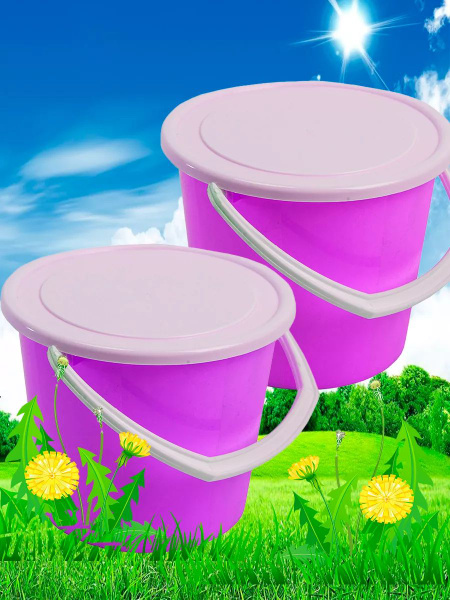 Ведро с крышкой пищевое 3 литра набор 2шт - купить по низкой цене в ...