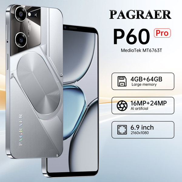 Смартфон PAGRAER P60 Pro 64 ГБ 4 ГБ Серебряный IPS 2 SIM купить c ...