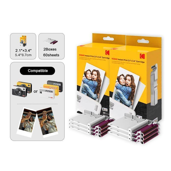Фотобумага Kodak (2,1 "x 3,4") 60 листов, подходит для фотоаппаратов ...