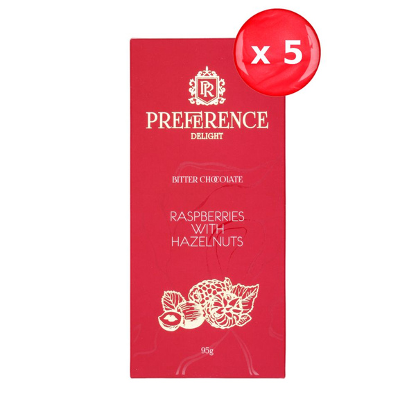 Шоколад Preference Delight горький с малиной и дробленым фундуком 95г ...