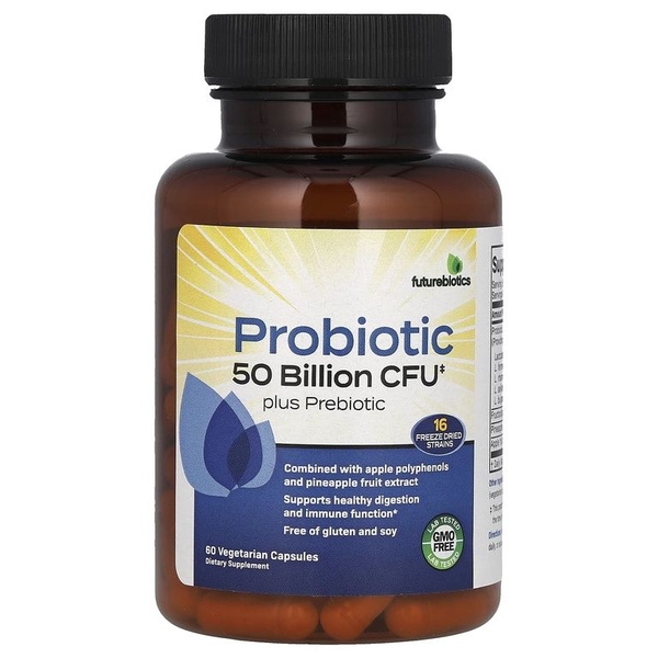 Futurebiotics, пробиотики с пребиотиками, 50 млрд КОЕ, 60 ...