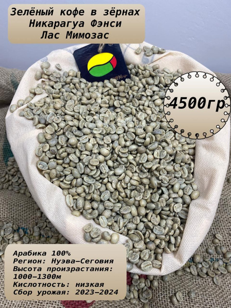 Необжаренный кофе в зернах Никарагуа Фэнси Лас Мимозас 4500 гр Арабика ...