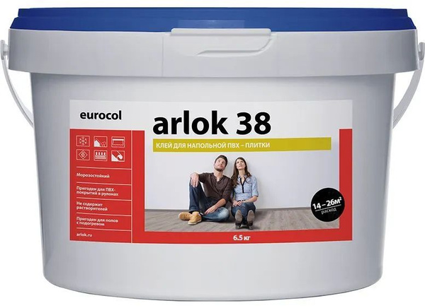 Клей Arlok 38 для кварцвинила, линолеума, ПВХ, LVT, SPC 6.5 кг / Клей ...