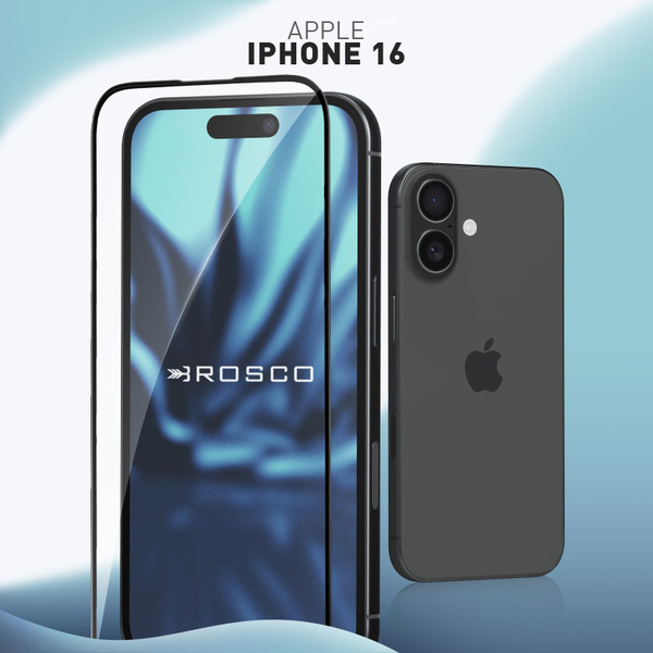 Защитное стекло на iPhone 16 (Айфон 16) с олеофобным покрытием, ROSCO ...