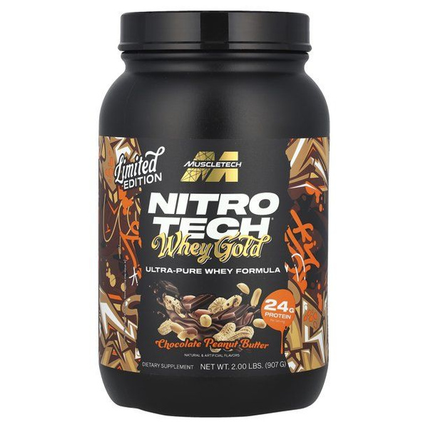 MuscleTech Nitro-Tech Whey Protein, Протеин сывороточный, порошок 907 г ...