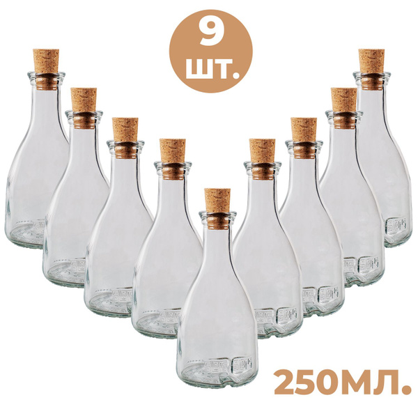 Бутылка стеклянная 250 мл. Для подарка, для творчества, для напитков ...