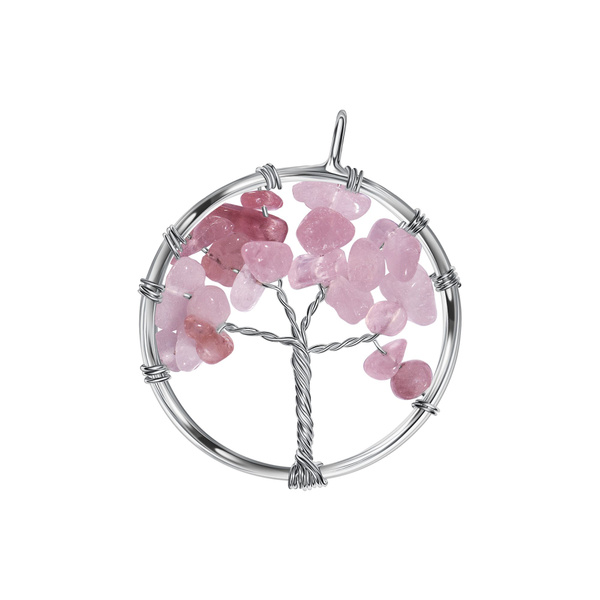 Подвеска серебро 925, Tree of stones розовый кварц, AURA купить на OZON ...