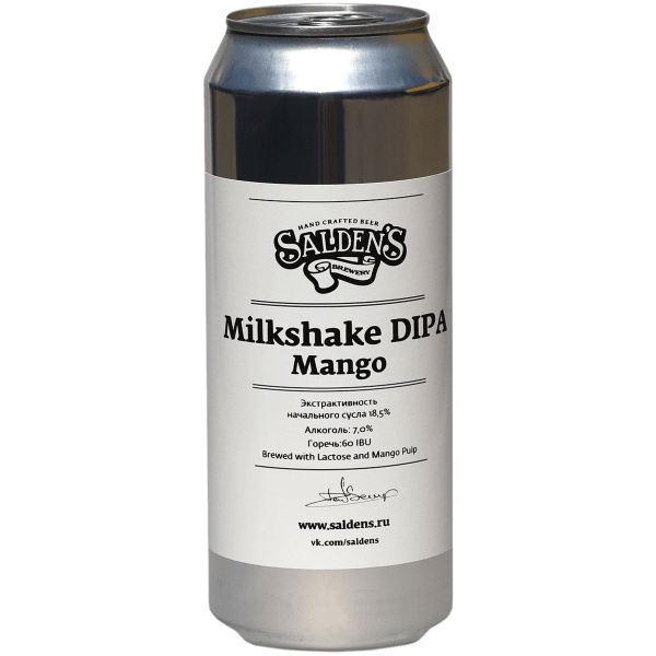 Пивной напиток Saldens Milkshake DIPA with Mango светлый 0,5 л ж/б ...