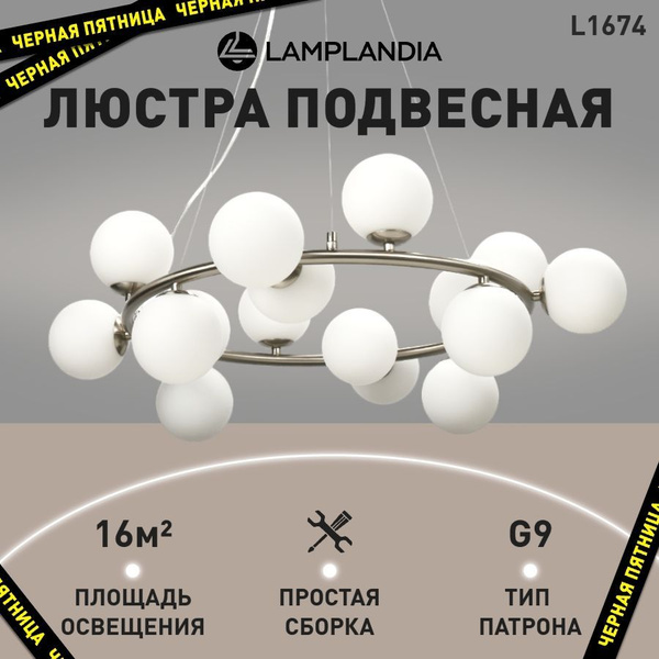 Люстра потолочная подвесная Lamplandia L1674 CYCLE NICKEL SMALL, на ...