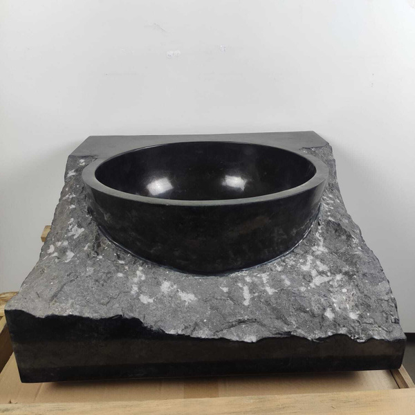Каменная раковина из мрамора Kotak baskom semi Marmo Black KBS-00956 ...