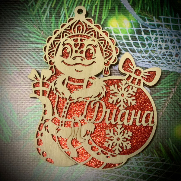 Символ года "Деревянная змея". Игрушка на елку именная. Диана купить c ...