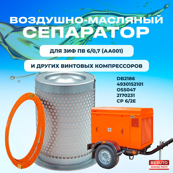 Сепаратор для винтового компрессора 4930152101 DB2186 BESUTO BS7010-012 ...