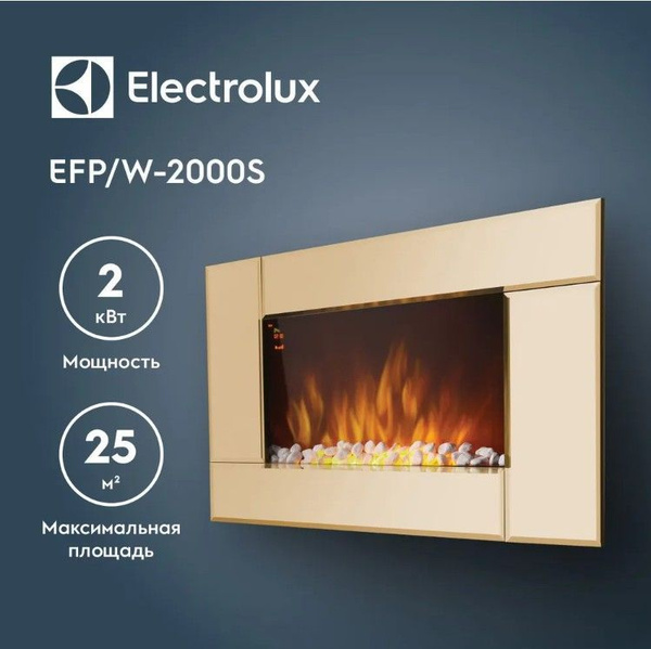 Камин электрический декоративный Electrolux EFP/W-2000S, электрокамин с ...