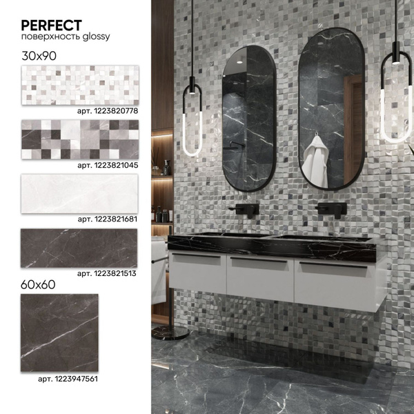 Керамическая плитка PRIMAVERA Perfect Decor 01 настенная под мрамор ...