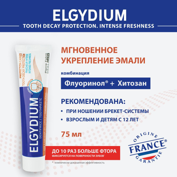 Зубная паста Elgydium "Защита от кариеса" для укрепления эмали и ...