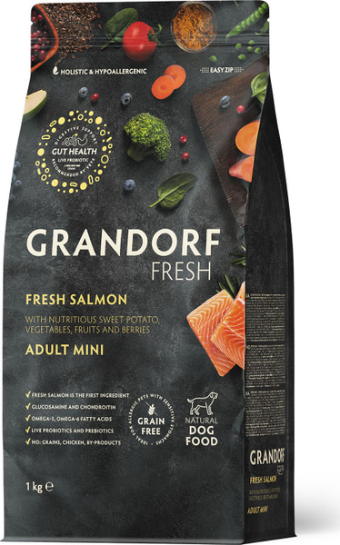 Корм для собак сухой Grandorf Fresh / Грандорф Фреш Adult Mini Salmon ...