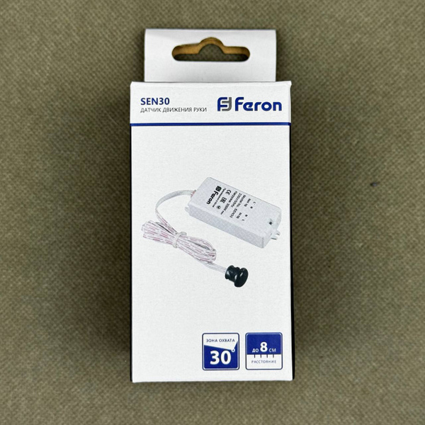 Датчик движения руки FERON SEN30 500W 230V 5-8см Белый с кабелем 1.5м ...