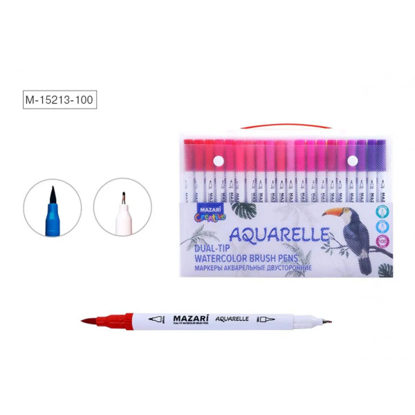 Набор маркеров акварельных Mazari Aquarelle М-15213-100, 100 шт купить ...