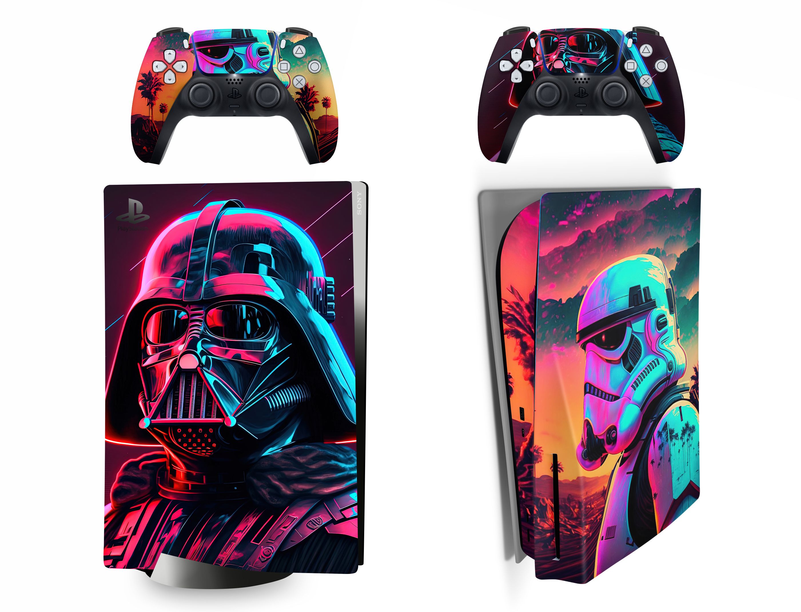 Наклейка Star Wars виниловая защитная на игровую консоль PlayStation 5 Disk Edition полный комплект