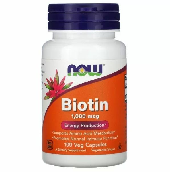 Biotin 1000 mcg 100 NOW, Биотин 1000 мкг НАУ 100 капсул купить на OZON по низкой цене (1646247522)