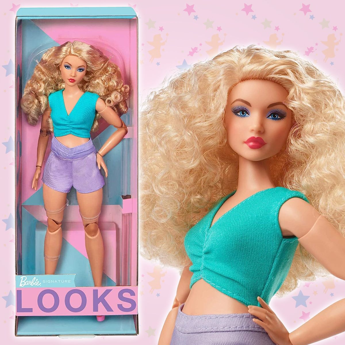 Кукла Барби Barbie Looks 2023 блондинка с вьющимися светлыми волосами -  купить с доставкой по выгодным ценам в интернет-магазине OZON (1090564931)