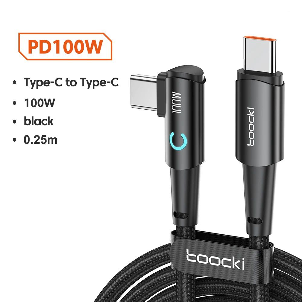 toocki Кабель для мобильных устройств USB Type-C/USB Type-C, 0.25 м, черный