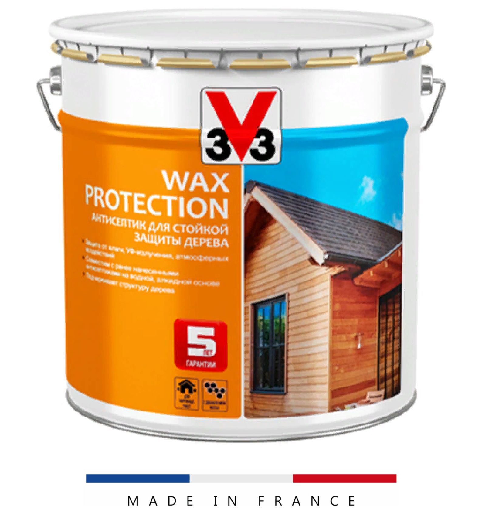 Антисептик для дерева с воском алкидный Wax Protection 2.5л, Темный дуб