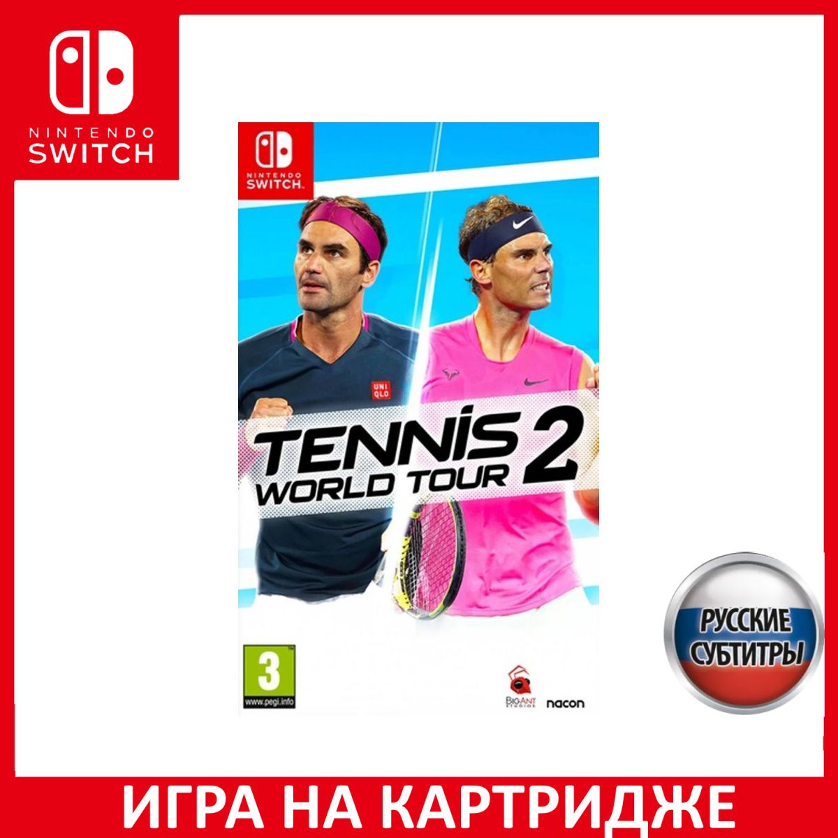 Игра Tennis World Tour 2 Русская версия (Switch) Картридж Nintendo Switch