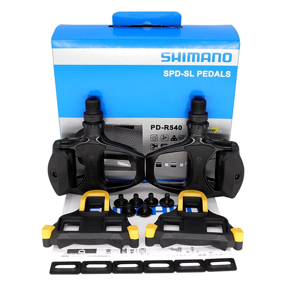 шоссейные педали Shimano pd-r540, spd-sl, с шипами sh-11 (6 градусов)