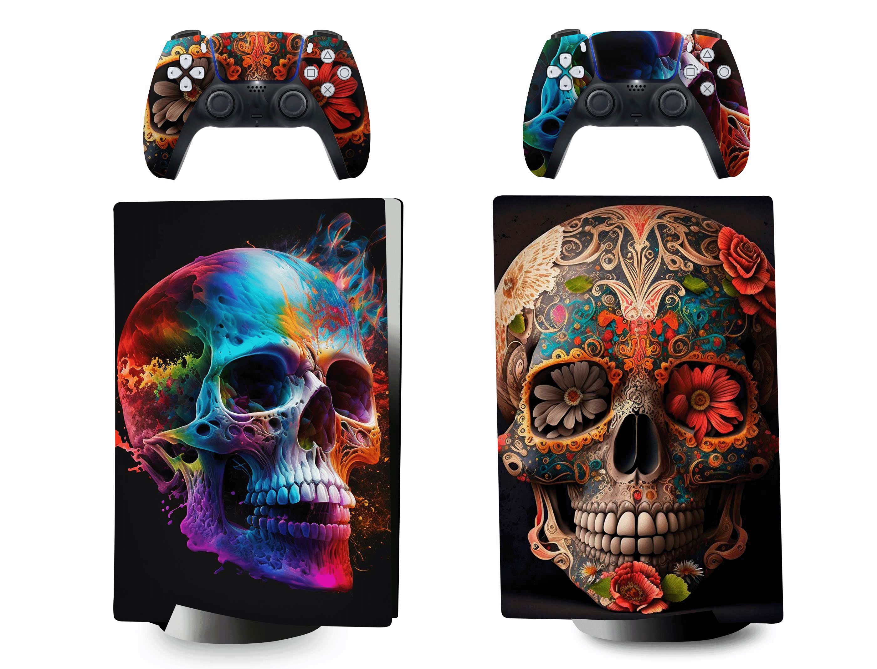 Наклейка Skeleton виниловая защитная на игровую консоль PlayStation 5 Disk Edition полный комплект