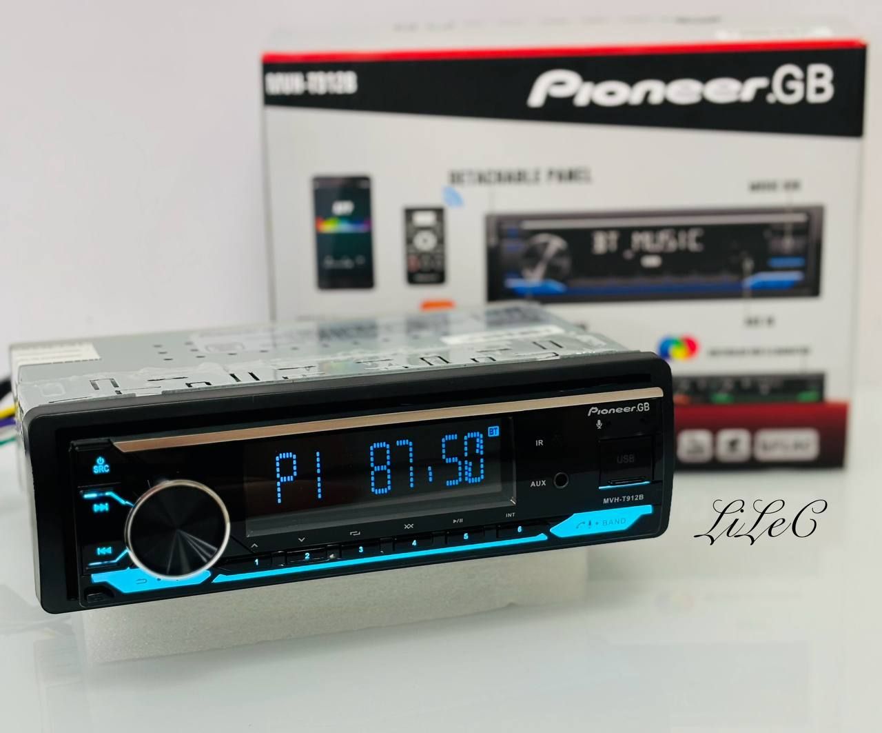 Магнитола Pioneer GB MVH-T912 60W Bluetooth, AUX, USB, со съемной панелью,  громкая связь, 6 цветов подсветки1 DIN - купить в интернет-магазине OZON с  доставкой по России (1324901157)