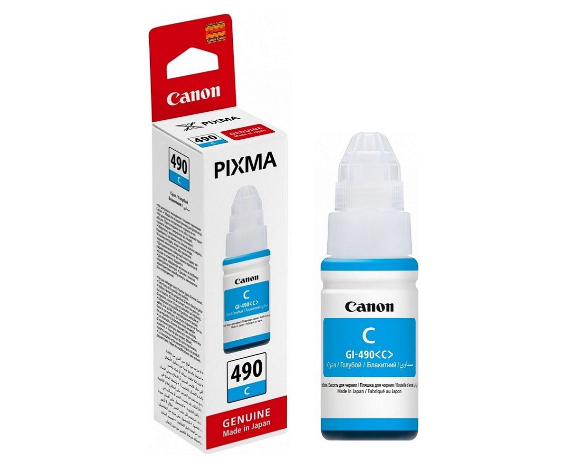 Чернила Canon GI-490C 0664C001 голубой 70мл для Canon Pixma G1400/G2400/G3400