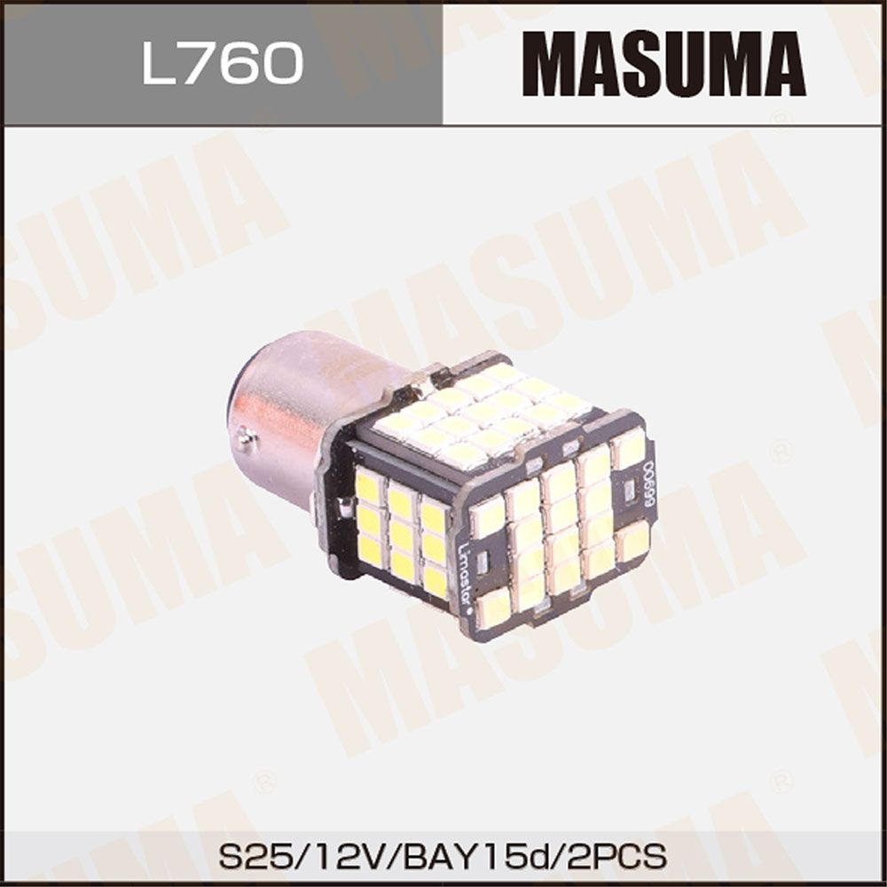 ЛампаMASUMAL760светодиоднаядвухконтактная12v21+5WLEDBAY15dSMD1-2W(уп.2шт)