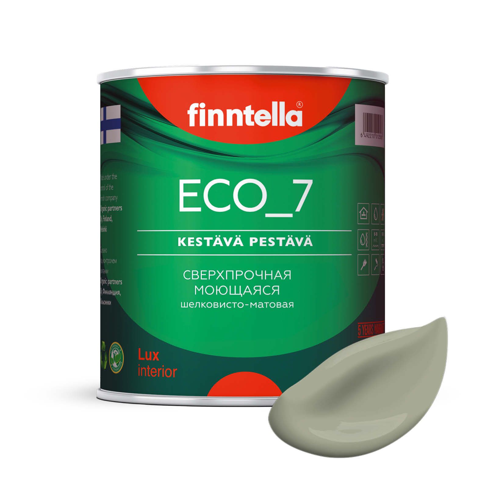 Краска FINNTELLA интерьерная ECO_7 EggShell с защитой от пятен и царапин  Гладкая, Быстросохнущая, Акрилатно-латексная, Водно-дисперсионная,  Шелковисто-матовое покрытие, светло-зеленый - купить в интернет-магазине  OZON по выгодной цене (255232391)