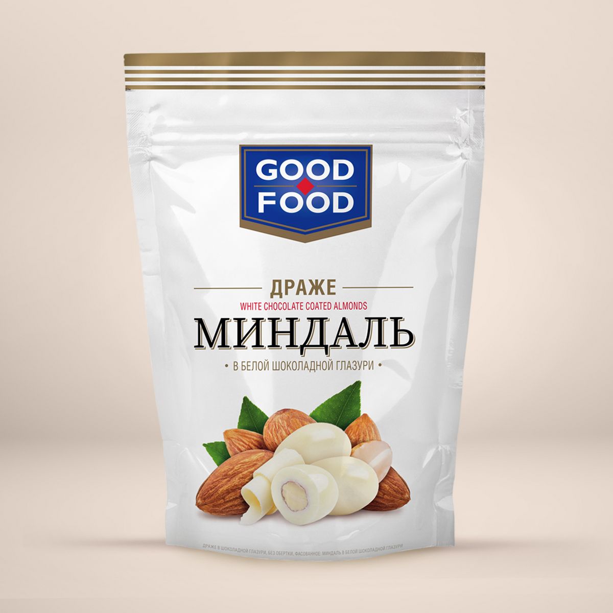 GOOD FOOD. Миндаль в белой глазури 150 г.