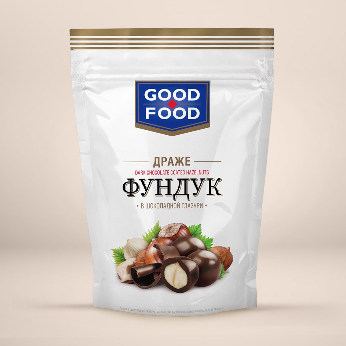 GOOD FOOD. Фундук в шоколадной глазури 150г.